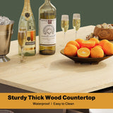 IRONCK Rolling Kitchen Island Table on Wheels with Solid Wood Top, Drop Leaf, Drawer and Storage Cabinet, 47" W Kitchen Cart with Spice & Towel Rack, Dark Gray IRONCK