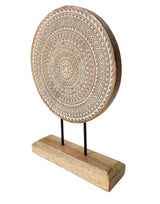 VANIYA CRAFTS® Wooden Carved Handmade Engraved Table Decor Table Sculpture Home Decor Statue for Living Room, Bedroom, Office Desktop, Cabinets, Shelf Decor (Natural White) VANIYA CRAFTS