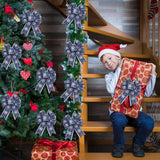 Whaline Christmas Ribbons 20 Yards Blue Silver Snowflake Wired Edge Ribbon Winter Fabric Craft Ribbon for Xmas Wreath Bow Making DIY Crafts Wrapping Supplies, 2 Rolls Whaline