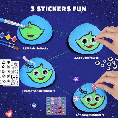 EPUMP Rock Painting Kit for Kids – Glow-in-The-Dark Arts & Crafts Set for Boys & Girls Ages 6-12, DIY Crafts Creative Painting Toys, Fun Art Supplies for Kids Activities & Birthday Gifts EPUMP