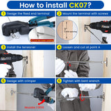 Muzata 50 Pairs 1/8" Cable Railing Hardware Kit Swage Toggle Turnbuckle for Wood Post T316 Stainless Steel Deck Cable Railing System Angle 180° Adjustable Stairs 100 Pack CK07 Muzata