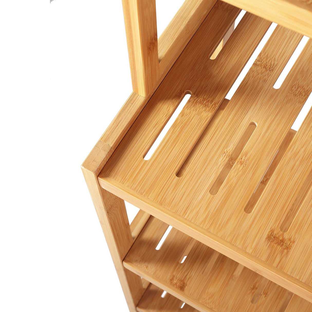 URFORESTIC 7-Tier Bamboo Bathroom Shelf, Narrow Space Shelf for Small Space,Small Fish Tank Stand Multifunctional Storage Rack, Wood Corner Rack, for Kitchen, Livingroom, Bedroom, Hallway(Natural) URFORESTIC