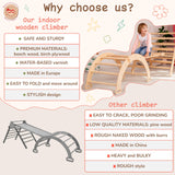 WoodandHearts Pikler Triangle Set of three items Wooden toys Climbing triangle Montessori Climbing toys for Toddlers Triangle with ramp Activity gym Baby Climbing triangle set (Large) Wood And Hearts