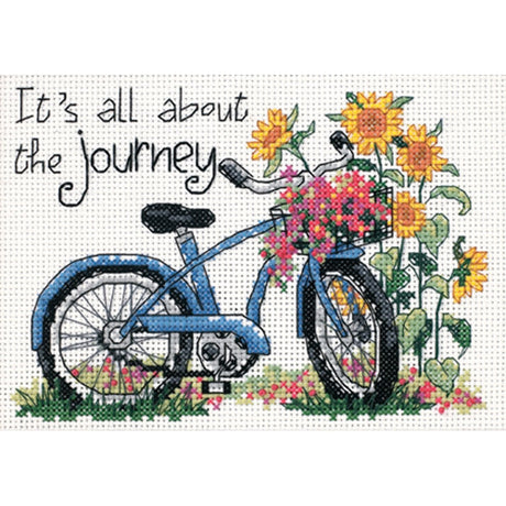 Dimensions 'The Journey' Bicycle Counted Cross Stitch Kit, 14 Count White Aida, 7" x 5" Dimensions