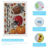 ETTUWNUI Diamond Painting Kits for Adults - Football Pumpkin Fall Welcome Painting DIY 5D Full Drill Diamond Dots Paintings with Diamonds Gem Art and Crafts Home Decor 8"x12" ETTUWNUI