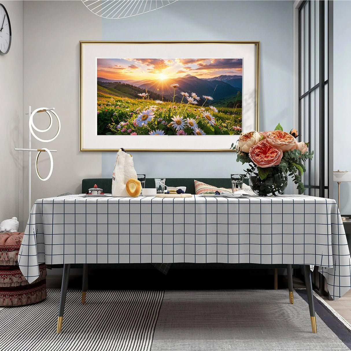 JOOZ Large Landscape Diamond Art Kits for Adults - 5D Sunset Diamond Painting Kits for Adults, DIY Full Drill Mountain Flowers Diamond Art Painting Kits, Gem Art Kits for Wall Decor 27.5x15.7 Inch JOOZ