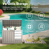 LubanNese Outdoor Storage Box, 50 Gallon Waterproof Resin Deck Box, Storage Bin for Package Delivery, Patio Furniture Cushion, Garden Tools, Pool Accessories, Weatherproof and UV Resistant, Grey LubanNese