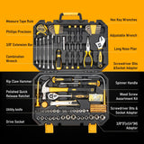 KOOPOOL 159 Piece Hand Tools Set, Tool Box for Car, General Household Hand Kit, Basic Tool Kit for Home Auto Repair, Plastic Toolbox Storage Case KOOPOOL