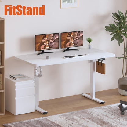 FitStand Standing Desk, Large 71x31 Inches Height Adjustable Stand Up Desk with Cable Management, Home Office Computer Desk with Memory Preset with Charging USB Port & Sedentary Reminder - WoodArtSupply