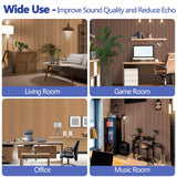 BUBOS 4 Pack Large Acoustic Panels,47.2"x23.6"Acoustic Wall Panels,Self-Adhesive Sound Proof Panels for Walls,Decorative Soundproof Panels for Recording Studio&Office,Walnut BUBOS