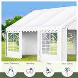 MFSTUDIO 16'x20' Party Tent, Outdoor Heavy Duty Party Tents with Removable Sidewalls, Large Canopy Tent Shelter for Outdoor Events Wedding Birthday, White MFSTUDIO