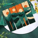 JOOZ Mountain Paint by Numbers Kit for Adults, 4 Pack Wood Bookmarks Paint by Numbers for Book Lovers, DIY Sunset Oil Painting by Number Bookmarks with Tassel for Gift 7x2 Inch JOOZ