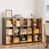 IRONCK 15 Cube Bookcase Storage Shelf Organizer with LED Lights, 5 Tier Bookshelves and Bookcases Display Shelves, Horizontally or Vertically Use, Charcoal Grey IRONCK