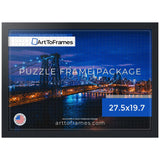 ArtToFrames 27.5x19.7 INCH / 50x70 CM Black Frame for 1000 piece Puzzles.This 1.25 Inch Custom MDF Puzzle Frame is Black - Comes with Economy Acrylic (PuzzleFRBW26079-27.5x19.7) ArtToFrames