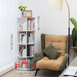 Roowest 4-Tier 360° Rotating White Bookshelf – Space-Saving Corner Bookcase Organizer Roowest