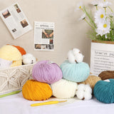 Katech 20 Skeins Cotton Yarn for Crocheting-Sport Weight Yarn 55% Cotton 45% Acrylic-Milk Cotton Yarn-Knitting/Crochet Yarn Kit Katech