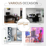 HOMCOM 86.5 Inch Two Person Desk Double Computer Table Writing Desk with Open Shelves Long Storage Workstation for Home Office Natural HOMCOM