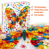 Bgraamiens Puzzle-Paper Art Butterfly-1000 Pieces Paper Flower Butterfly Puzzle for Adults, Unique Flowers Art Puzzle, Impossible Puzzle Color Challenge Puzzle for Adults Bgraamiens