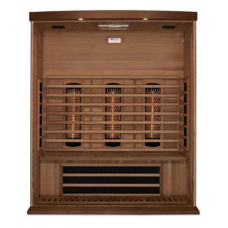 DYNAMIC SAUNAS Maxxus MX-M306-01 3-Person Full Spectrum Near Zero EMF (Under 2MG) FAR Infrared Sauna (Canadian Clear Red Cedar) Curb Side Delivery DYNAMIC SAUNAS