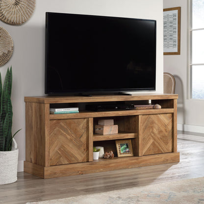 Sauder Cannery Bridge Credenza, for TVs' up to 65", Sindoori Mango finish - WoodArtSupply