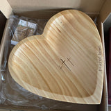 KyooteLfv Prayer Bowl with Cards for Easter Day, Wooden Heart Prayer Bowl with Cross, Wooden Dough Bowl, Heart Shaped Decor for Christian Religious Gifts KyooteLfv