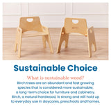 ECR4Kids Stackable Wooden Toddler Chair, 10in, Kids Furniture, Natural, 2-Pack ECR4Kids