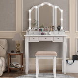 YIXHQ Makeup Vanity with Lights Vanity Desk with Mirror and Lights Makeup Vanity with Drawers Vanity Table with Lights Vanity with Lighted Mirror and YIXHQ