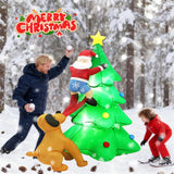 PIPIMOUSE 6FT Christmas Inflatables Tree Outdoor Decoration with LED Lights, Santa Claus Chased by Dog Inflatable Christmas Tree Blow Up Yard Decoration for Patio Lawn Garden Xmas Party Decor PIPIMOUSE