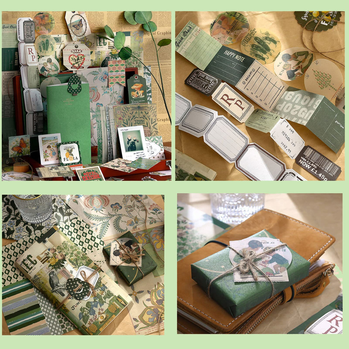 YagCu Aesthetic Scrapbook Kit, Junk Journal Scrapbooking Supplies, Vintage Journaling Set Bullet Journals Material, Large Collection for Teen Girls Women Adults Beginners, Arts Craft Ephemera YagCu