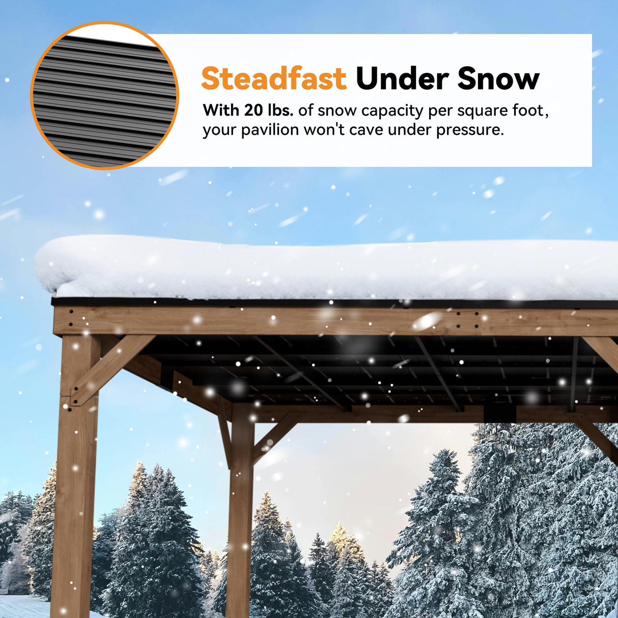 Modern Shade Supreme Cedar Wood Gazebo 12' x 20' with Hardtop Slope Roof, Wooden Grill Gazebo with Durable and Rot-Resistant, Supports Snow Loads and High Wind Speeds, Ideal for Backyard, Deck, Garden Modern Shade Outdoor Living Spaces