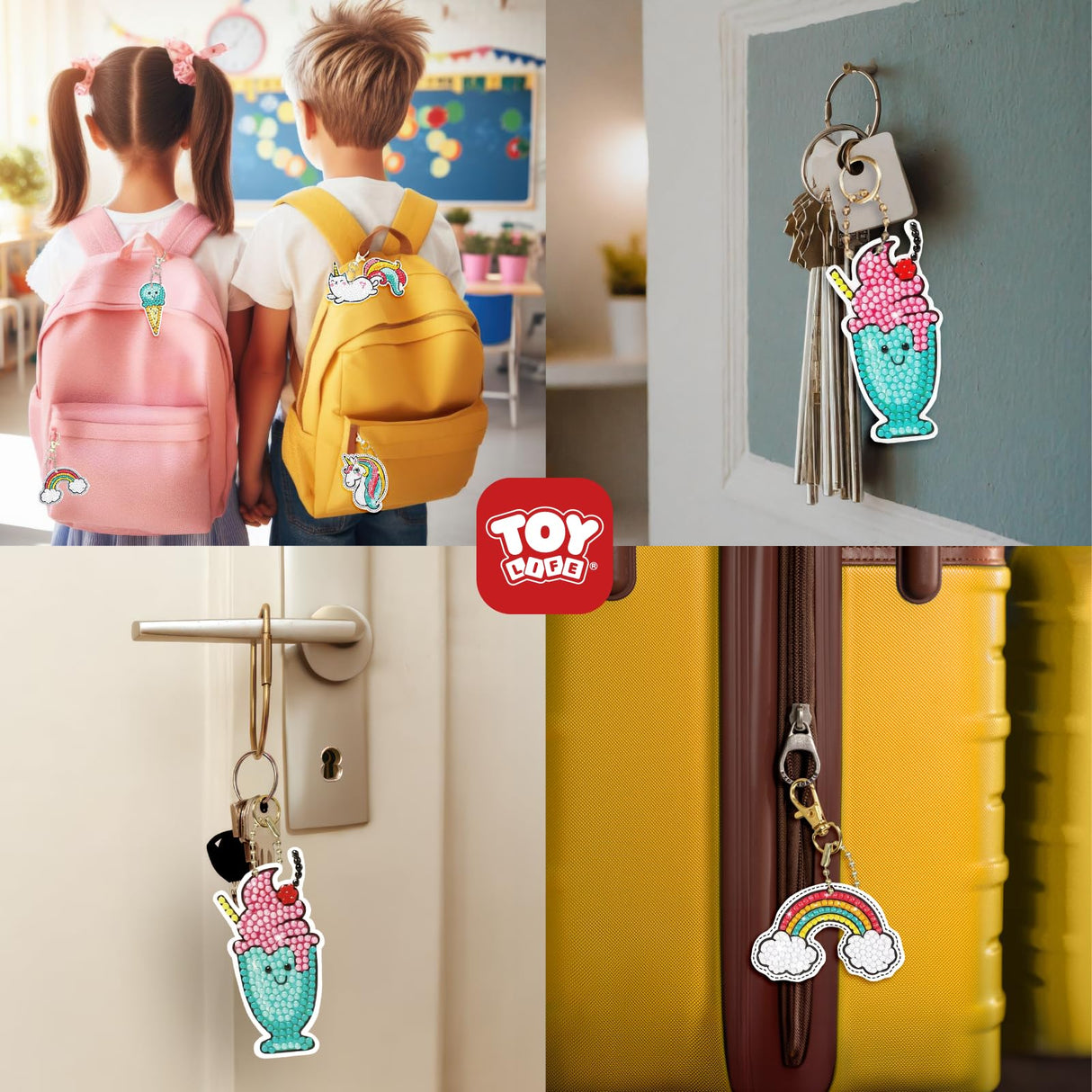 TOY Life Diamond Art Kits for Kids with Keychains, Unicorn Diamond Painting Kits for Kids, Gem Art Diamond Dots for Girls Age 8-12 TOY Life