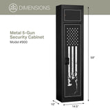 American Furniture Classics Model 900, 5 Gun Metal Security Cabinet with Separate Pistol/Ammo Area American Furniture Classics