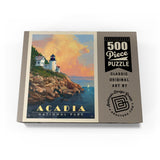 MyPuzzle Acadia National Park: Lighthouse, Vintage Poster - Premium 500 Piece Jigsaw Puzzle for Adults MyPuzzle.com