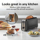 Hamilton Beach Extra Long Slot 2 Slice Toaster with Browning Control, Bagel Function, Cancel Button & Auto Shutoff, Modern Slim Design Fits Any Space, Black (22989) Hamilton Beach