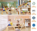 FANABAS Large 8 in 1 Pikler Triangle Set, Montessori Climbing Toys for Toddlers 1-7 Years Kids Jungle Gym Outdoor and Indoor Playground, Foldable Triangle Climber,Arch,Rocker [Big 33LB!] FANABAS