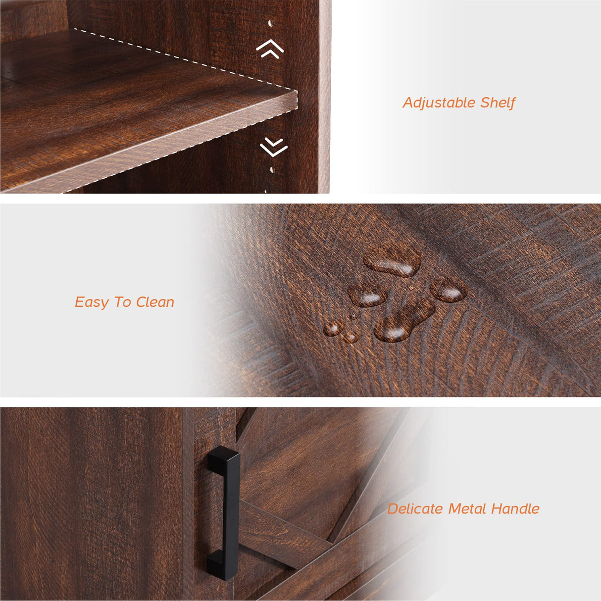 WAMPAT Farmhouse TV Stand for TVs up to 110",Faux Bark Finish Wood 3 in 1 TV Cabinet with Drawers and Adjustable Shelves for Living Room,Rustic Brown WAMPAT