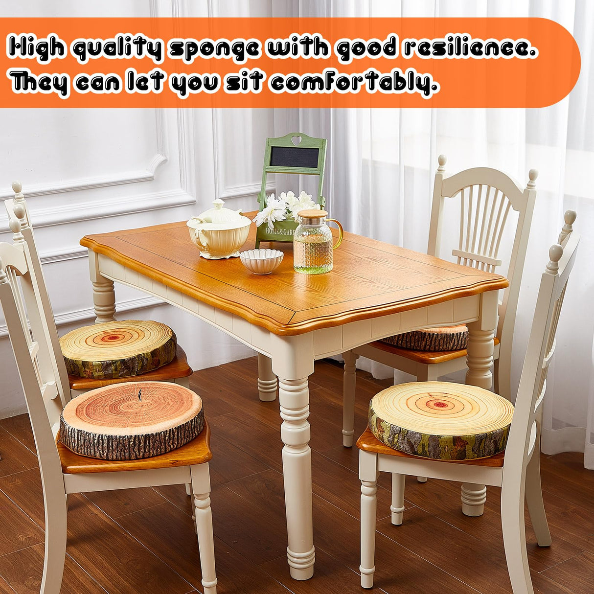 12 Pcs Flexible Seating Floor Sitting Cushion for Classroom Soft Tree Stump Stool Set 3D Digital Print Soft Round Throw Pillow Decorative Wood Slice Floor Cushion for Classroom Kids Couch Chair Home Tatuo