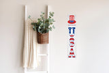 Twisted R Design USA Patriotic Sign - Unique Vertical 4th of July Decor Wooden Sign, 24" Hanging/Standing Farmhouse Decor, Directly Printed Home Decorations For the 4th of July, Cozy Wall Decor, 2ft Twisted R Design