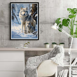 Reofrey DIY Diamond Art Painting Kits for Adults Wolf, Diamond Art Animal Full Drill Round Rhinestone Diamond Art Painting Accessories, Cross Stitch Embroidery Canvas for Crafts Home Decor 30x40cm X33 Reofrey