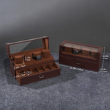 ProCase Watch Case for Men, 10 Slot Watch Display Stand with Acrylic Lid, Watch Display Case with Drawer, 2-Layer Mens Watch Box, Watch Holder Organizer for Men Women -Espresso ProCase