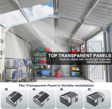 WELYAS 10x12 FT Metal Outdoor Storage Shed, Reinforced Frame Heavy Duty Large Waterproof Garden Tool Sheds with Unique Skylight Windows Air Vent for Patio Yard，Dark Grey WELYAS