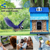 Smart Bird Feeder with Camera.Auto Capture Bird Videos & Bird Motion Detection,Wireless App Notification,Bird House Camera,Lifetime 32G Free Space.Idea Gift AMOEJOV