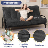 JUIKURY 8" Futon Mattress Full Size, Thick Futons Sofa Couch Bed Sleeper Sofa Bed, Floor Mattress for Adults, Roll Up Folding Mattres Shredded Foam Filling, Medium Firm(Frame Not Included) JUIKURY