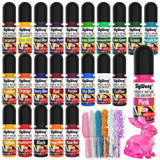 Epoxy Resin Color Pigment – 24 Colors Liquid Epoxy Dye Set with 6 Glitters, Highly Concentrated, Non-Toxic Resin Pigment for Art, Jewelry Making & Crafts – Each 6ml/ 0.25 oz SigWong
