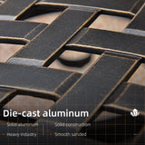 PURPLE LEAF 7 Pieces Outdoor Dining Set Cast Aluminum with 6 Armchairs and 47" Round Table, Cushion and Pillow Included, for Lawn Yard Garden Patio Dining Sets, Brick Red PURPLE LEAF