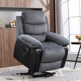 HOMCOM Power Lift Recliner Chair for Elderly with Massage and Heat, Electric Lift Chair, Patchwork Design Massage Chair Recliner with Remote Controllers, USB Port and Side Pockets, Gray HOMCOM