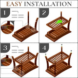 Teak shower bench with Storage Shelf, Shower Stool for Inside Shower, Waterproof Shower Bench Seat, Shower Chair for Inside Shower, Wood Bench, Bathroom Bench (Natural Color) Teak shower bench