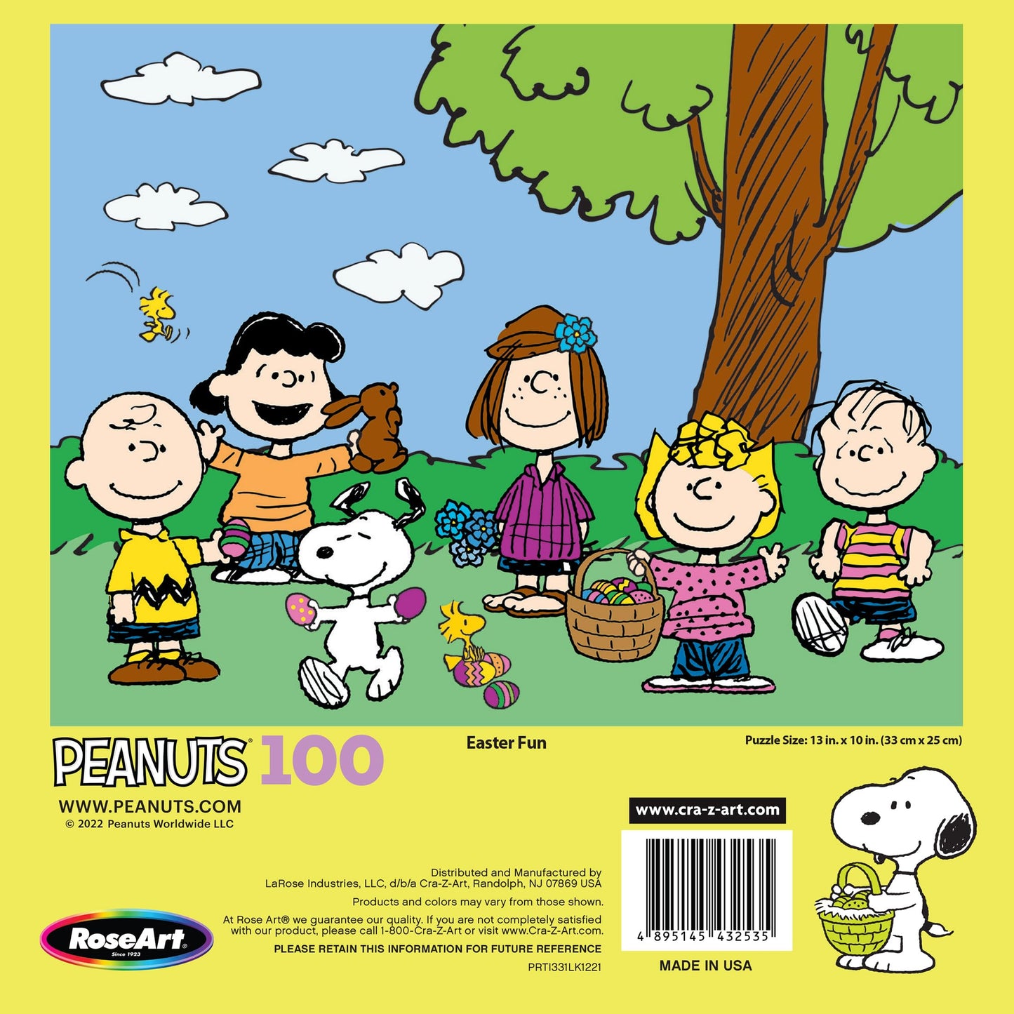 RoseArt - Peanuts - Easter Fun - 100 Piece Jigsaw Puzzle for Kids and Adults