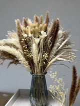 Total 104 pcs /11 Various Dried Pampas Grass Décor, White Pompous Grass, Bunny Tails Dried Flowers Reed Grass, 17 inch Pompass Grass for Flower Arrangements Boho Wedding Home Décor (Ivory White) Glamativity