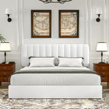 VECELO King Size Upholstered Bed Frame with 4 Drawers and Headboard, Velvet Platform Storage Bedframe, Wooden Slats Support, No Box Spring Needed,Snow-White VECELO